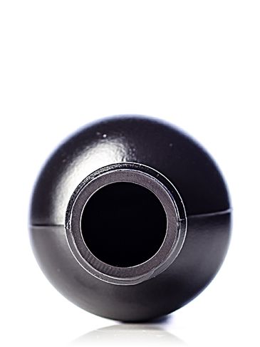 2 oz black HDPE plastic diamond round bottle with 20-410 neck finish