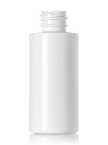 50 mL white PET plastic cylinder round bottle with 20-410 neck finish