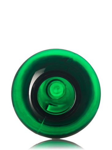 2 oz green PET plastic boston round bottle with 20-410 neck finish
