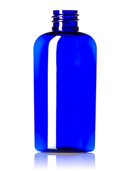 2 oz Cobalt Blue PET Plastic Cosmo Oval Bottle – B377B