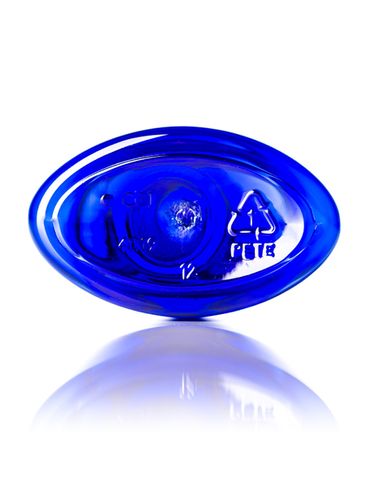 2 oz cobalt blue PET plastic cosmo oval bottle with 20-410 neck finish