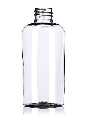 2 oz clear PET plastic cosmo oval bottle with 20-410 neck finish