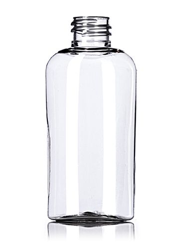 2 oz clear PET plastic cosmo oval bottle with 20-410 neck finish