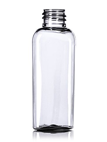 2 oz clear PET plastic cosmo oval bottle with 20-410 neck finish