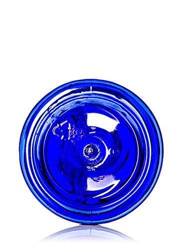 2 oz cobalt blue PET plastic cosmo round bottle with 20-410 neck finish