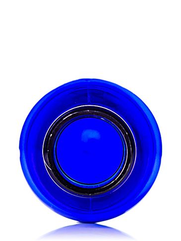 2 oz cobalt blue PET plastic cosmo round bottle with 20-410 neck finish