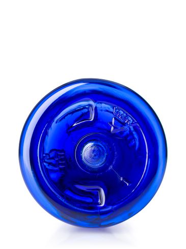 2 oz cobalt blue PET plastic cosmo round bottle with 20-410 neck finish