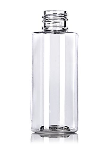 2 oz clear PET plastic cylinder round bottle with 20-410 neck finish