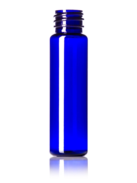1 oz Cobalt Blue PET Plastic Slim Cylinder Round Bottle – B391