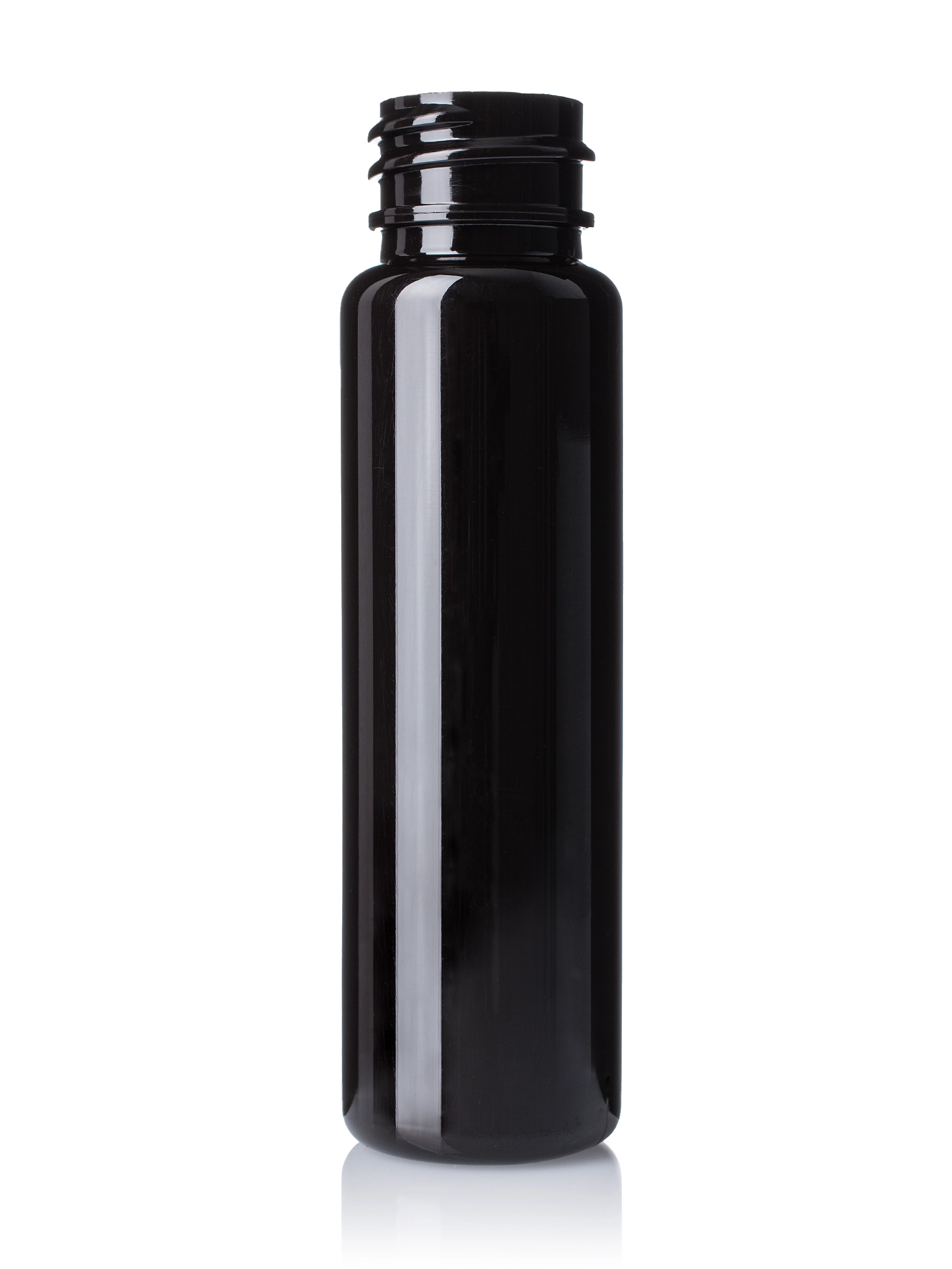 1 oz Dark Amber PET Plastic Slim Cylinder Round Bottle – B391DA