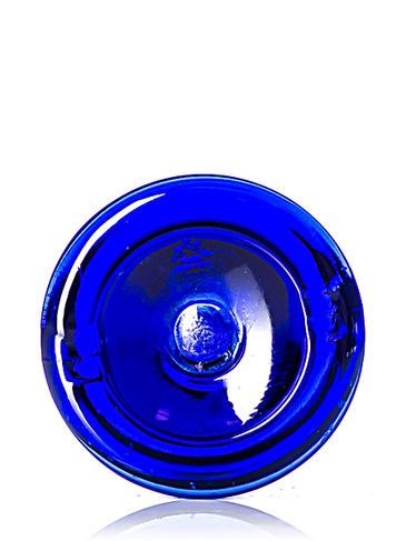 1 oz cobalt blue PET plastic modern round bottle with 20-410 neck finish