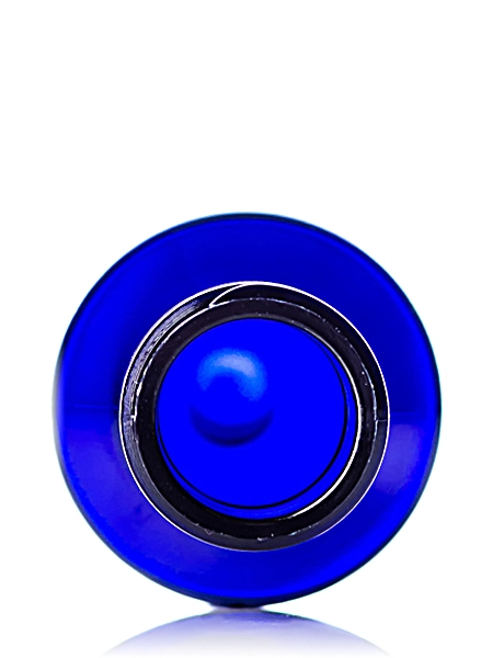 1 oz Cobalt Blue PET Plastic Modern Round Bottle – B396