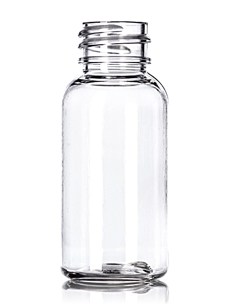 1 oz Clear PET Plastic Boston Round Bottle – B398
