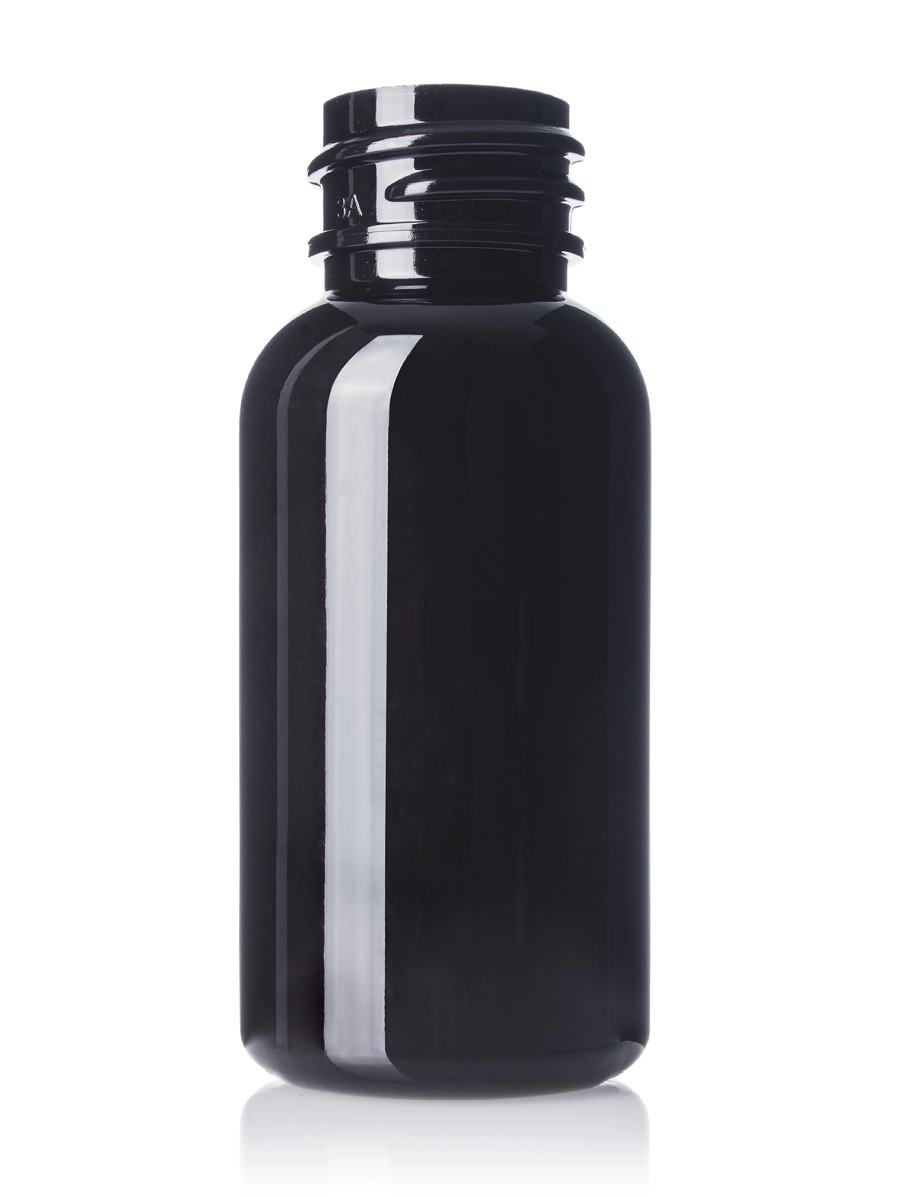 1 oz Dark Amber PET Plastic Boston Round Bottle – B398DA