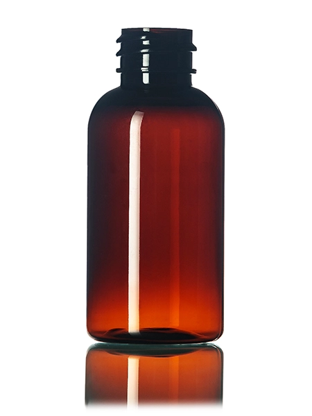 1.5 oz Amber PET Plastic Boston Round Bottle – B400AM