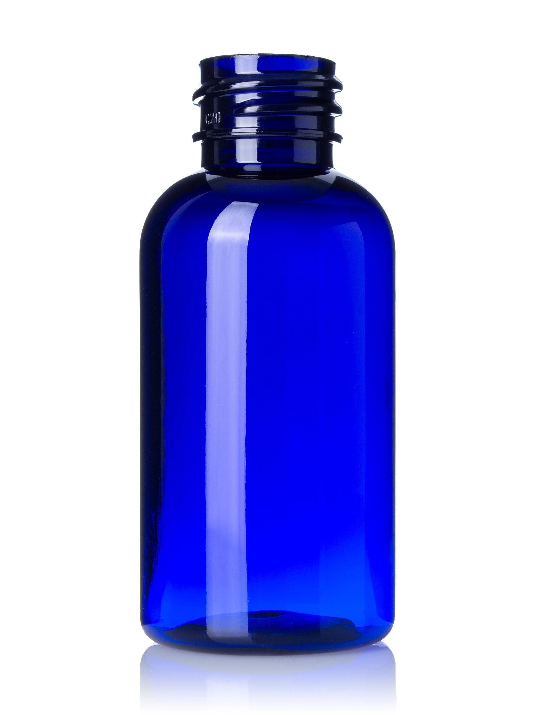 1.5 oz Cobalt Blue PET Plastic Boston Round Bottle – B400BL