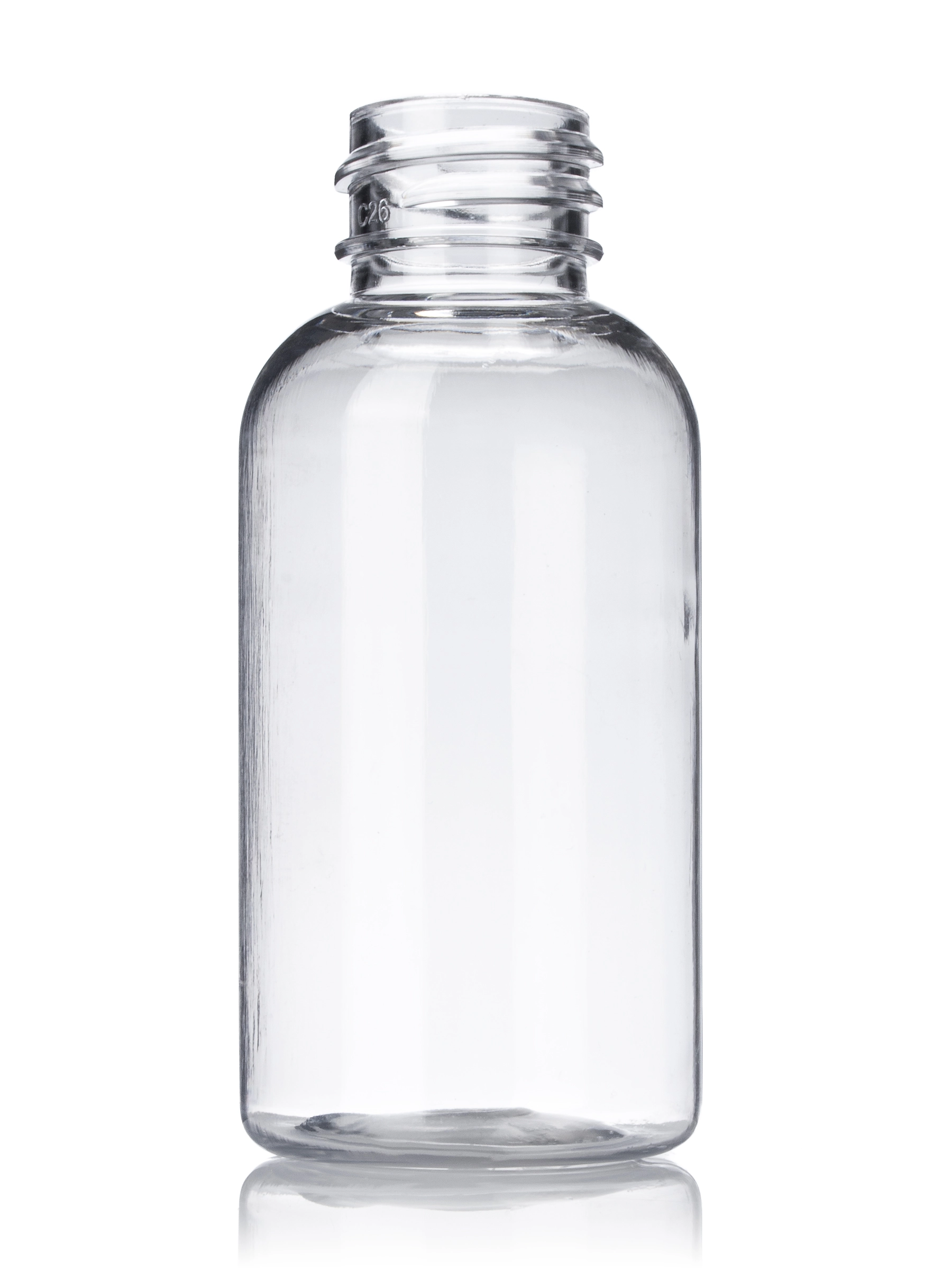 1.5 oz Clear PET Plastic Boston Round Bottle – B400CL