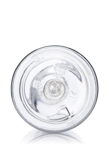 1.5 oz clear PET plastic boston round bottle with 20-410 neck finish