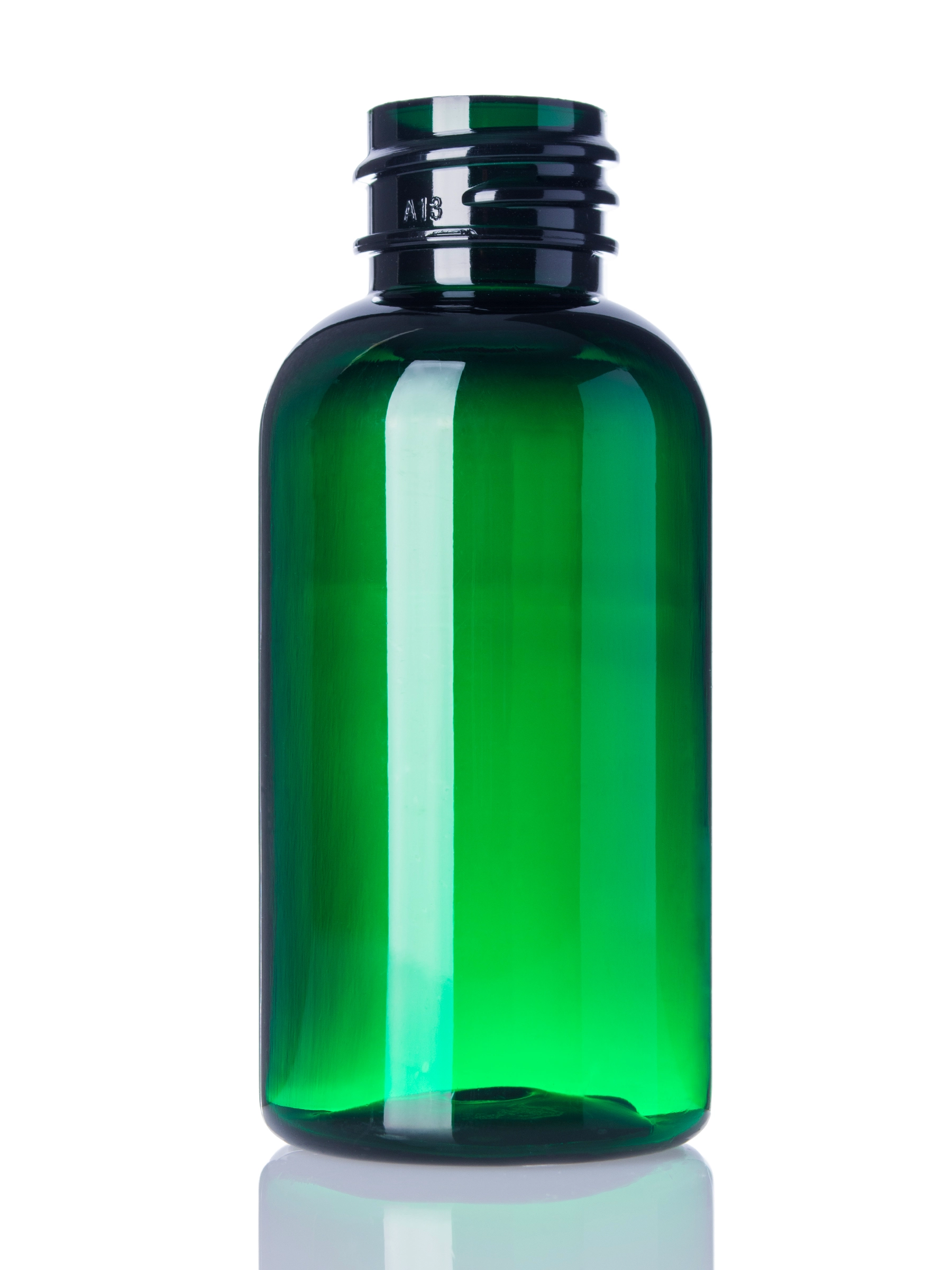 1.5 oz Green PET Plastic Boston Round Bottle – B400GN