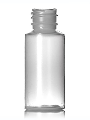 1 oz natural-colored LDPE plastic cylinder round bottle with 20-410DT neck finish
