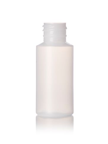 1 oz natural-colored HDPE plastic cylinder round bottle with 20-410 neck finish