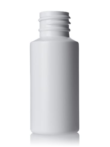 1 oz white HDPE plastic cylinder round bottle with 20-410 neck finish