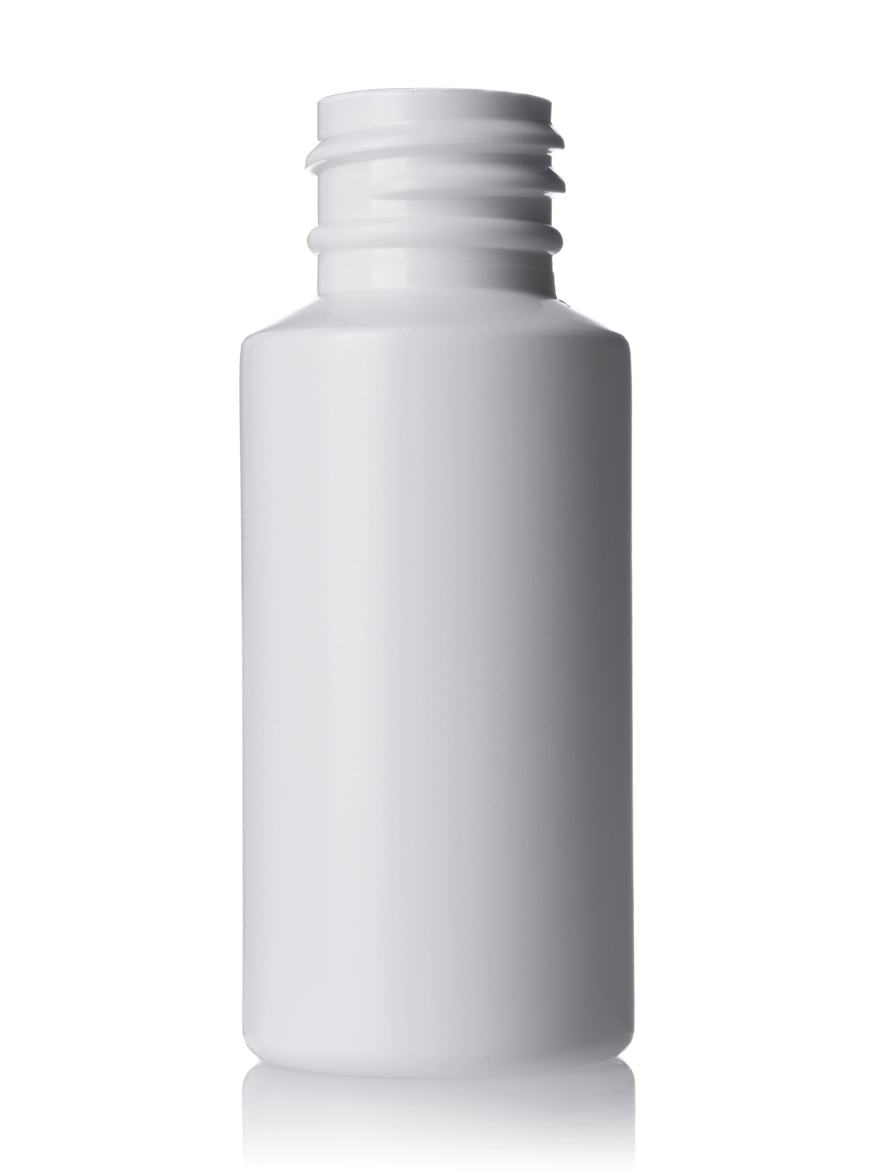1 oz White HDPE Plastic Cylinder Round Bottle – B407WH