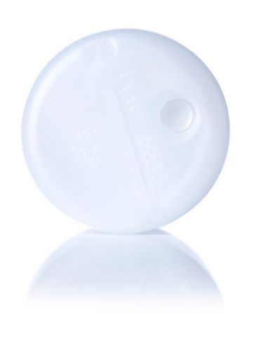 1.25 oz natural-colored HDPE plastic boston round bottle with 20-410 neck finish