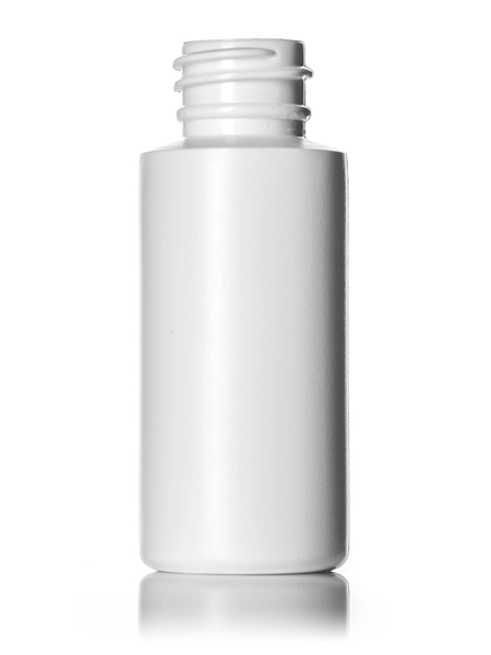 1 oz White HDPE Plastic Cylinder Round Bottle – B413
