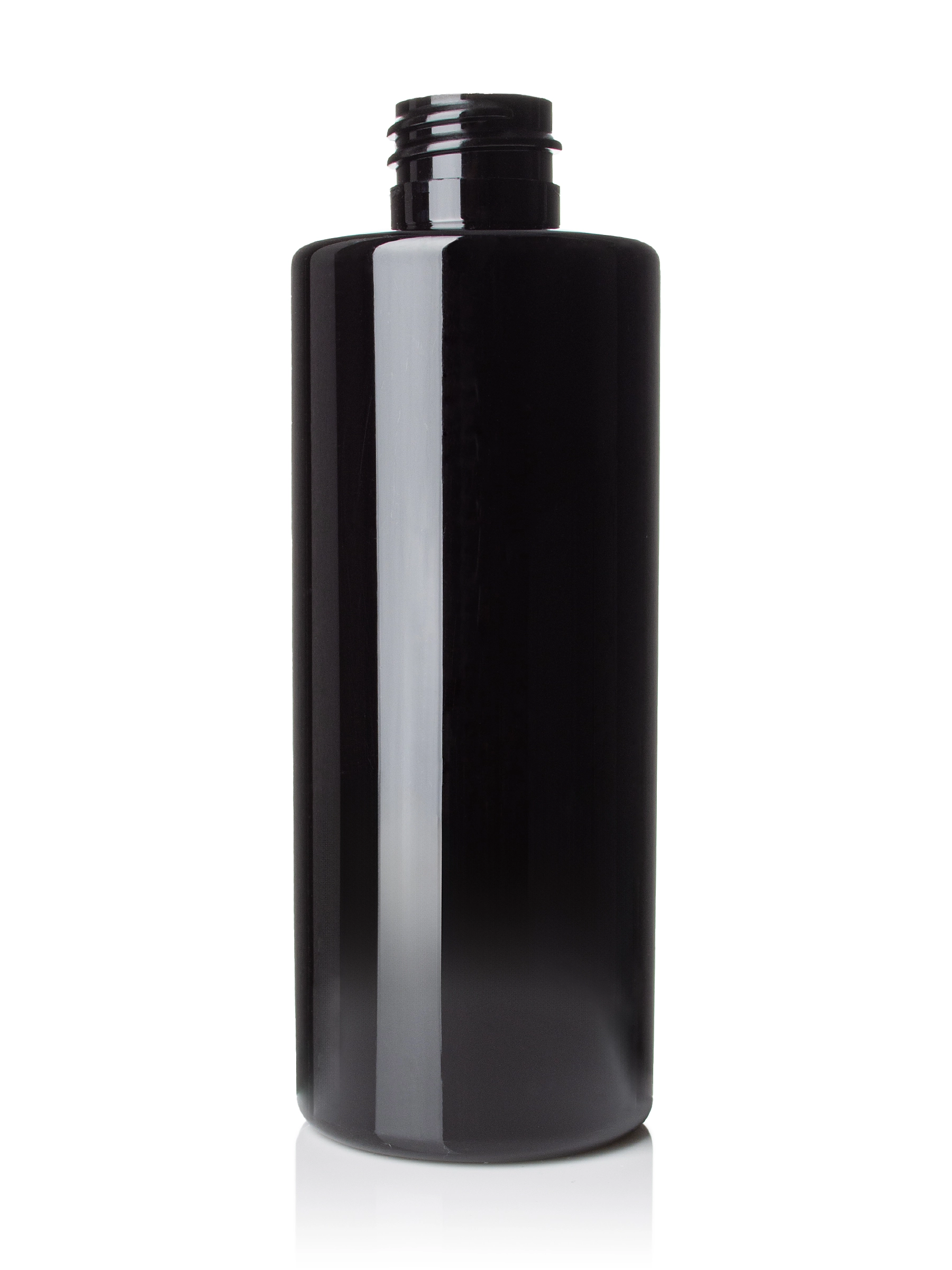 4 oz Black PET Plastic Cylinder Round Bottle – B426BK