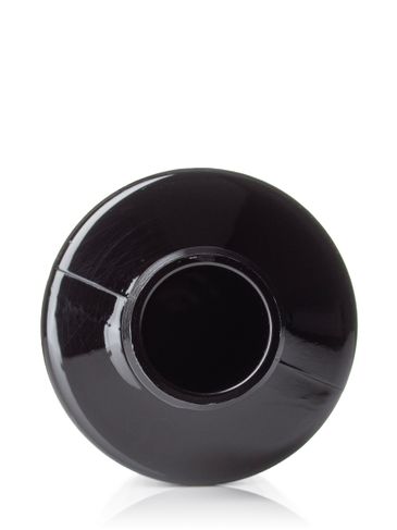 4 oz black PET plastic cylinder round bottle with 20-410 neck finish