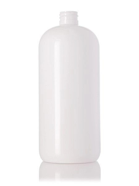 32 oz White PET Plastic Boston Round Bottle – B433W