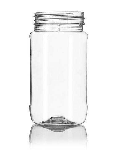 8 oz clear PET plastic spice bottle with 53-485 neck finish