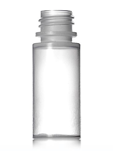 6 cc natural-colored LDPE plastic cylinder round bottle with 13-425 neck finish