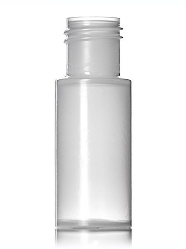 1/4 oz natural-colored LDPE plastic cylinder round bottle with 15-415 neck finish