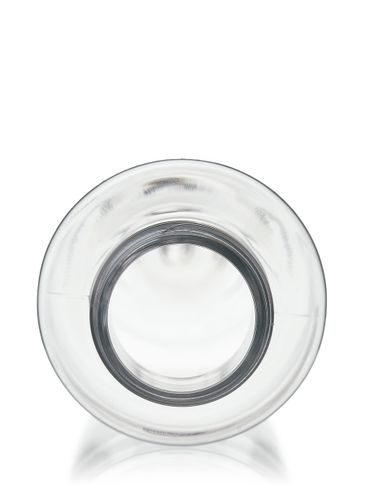 125 mL clear PET plastic cylinder round bottle with 24-410 neck finish