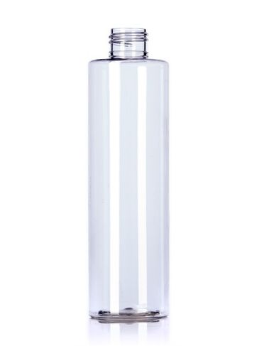 8 oz clear PET plastic cylinder round bottle with 24-410 neck finish