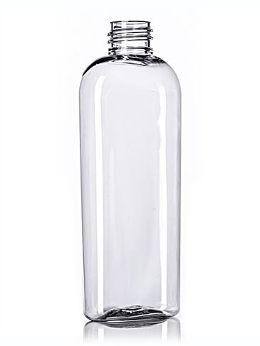 4 oz clear PET plastic cosmo oval bottle with 20-410 neck finish