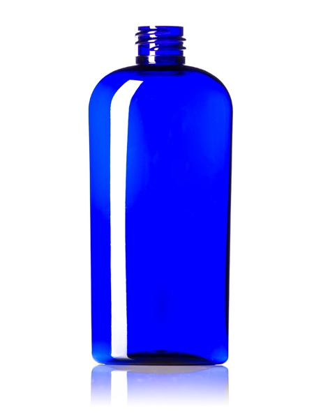 4 oz Cobalt Blue PET Plastic Cosmo Oval Bottle – B462