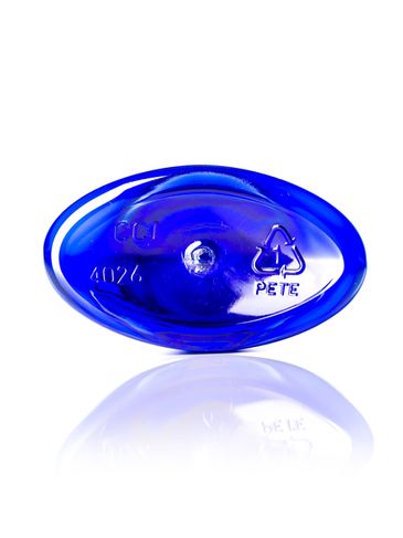 8 oz cobalt blue PET plastic cosmo oval bottle with 24-410 neck finish