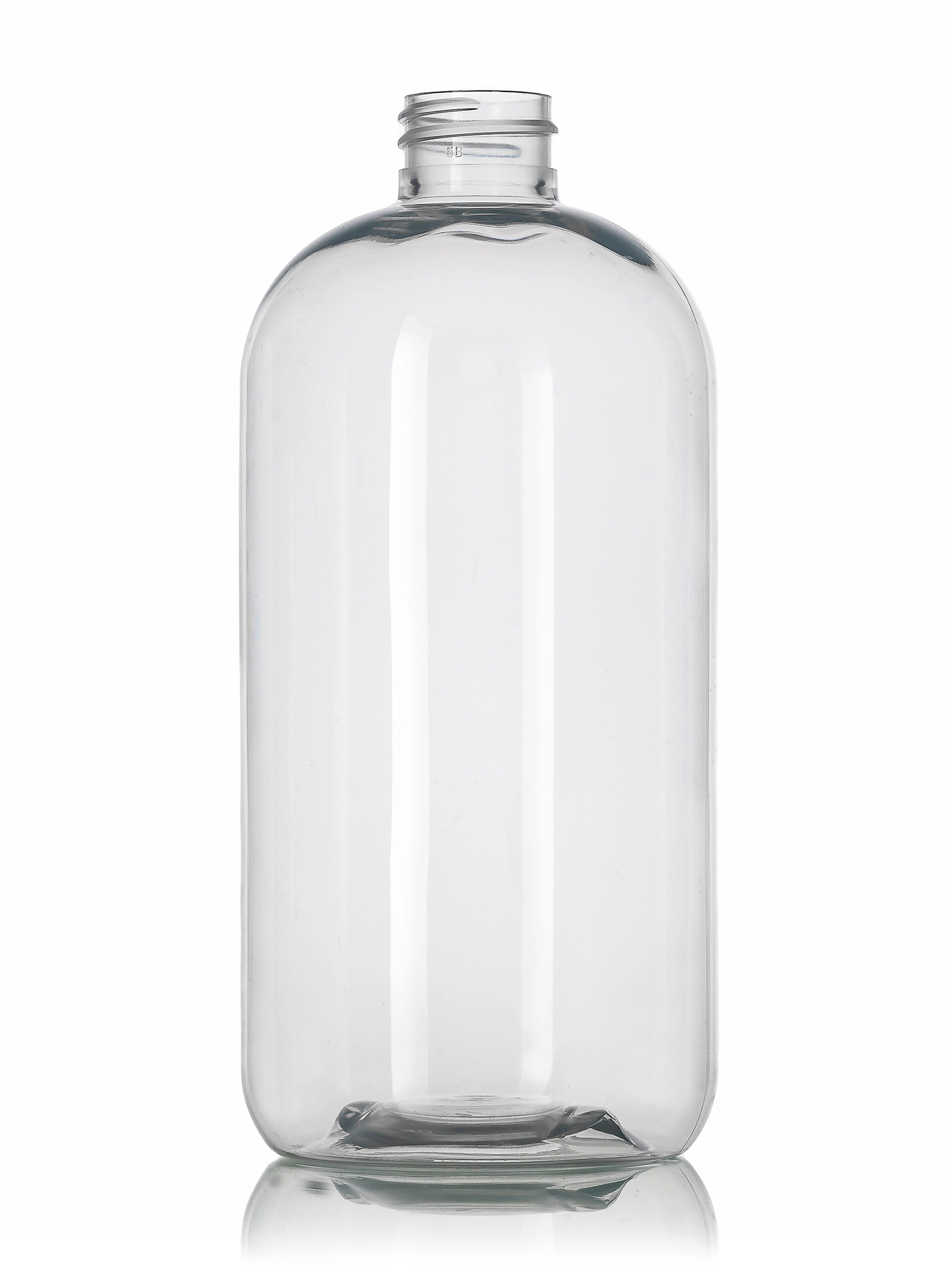 24 oz Clear PET Plastic Squat Boston Round Bottle – B473CL