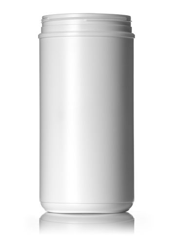 100 oz white HDPE plastic single wall canister with 120mm triple thread neck finish
