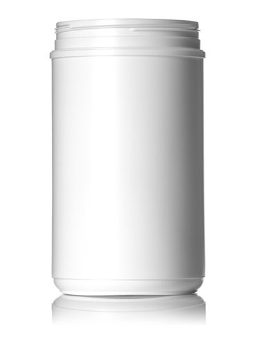 85 oz white HDPE plastic single wall canister with 120mm triple thread neck finish