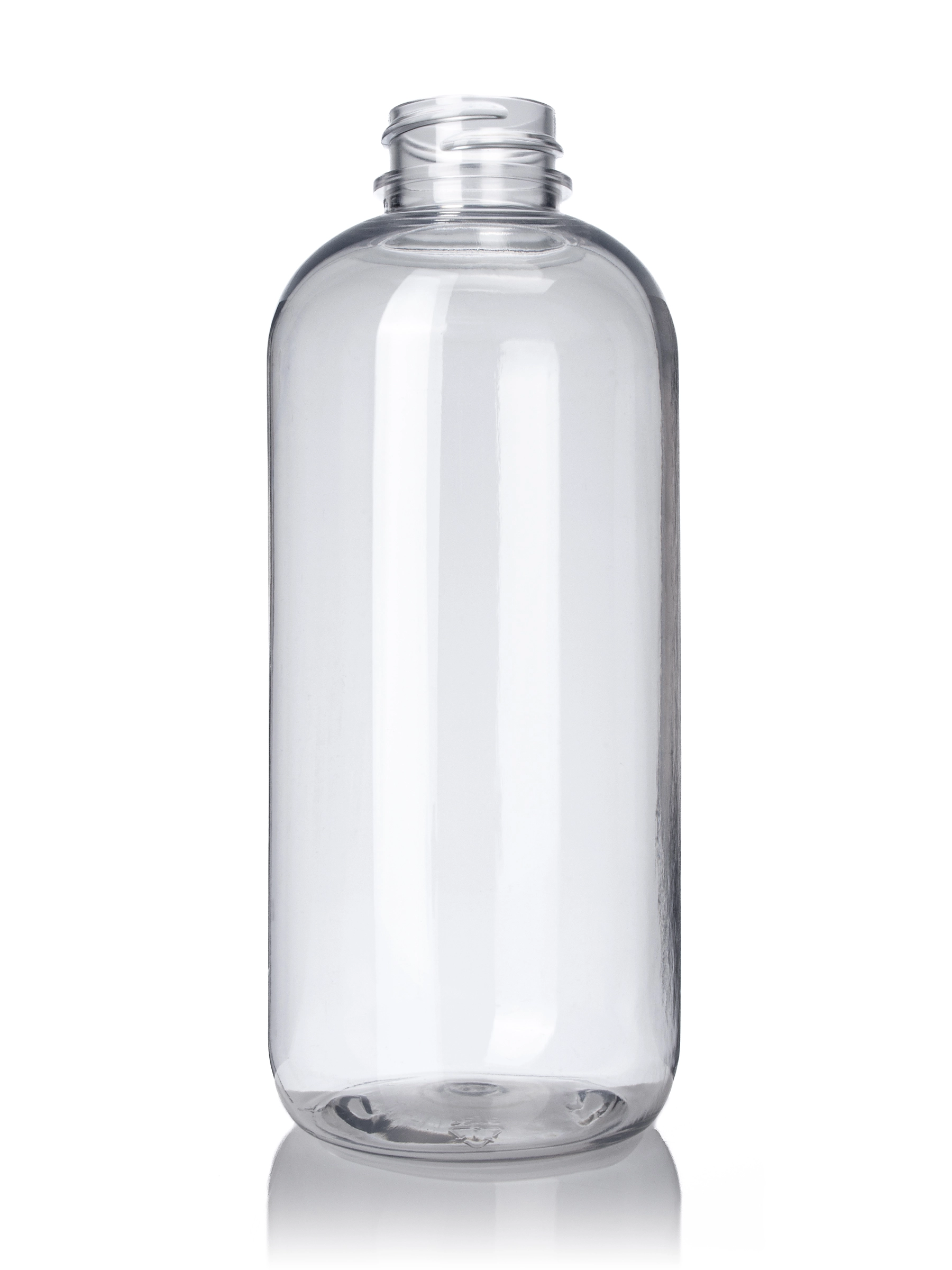 12 oz Clear PET Plastic Boston Round Bottle – B505CL