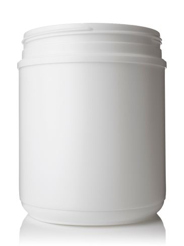 55 oz white HDPE plastic wide-mouth container with 120 mm triple thread neck finish