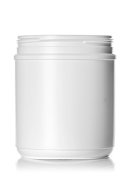 55 oz White HDPE Plastic Wide-Mouth Container – B520