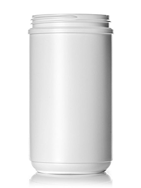 32 oz White HDPE Plastic Single Wall Canister – B525