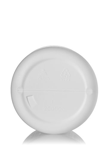 2000 cc white HDPE plastic wide-mouth container with 110-400 neck finish