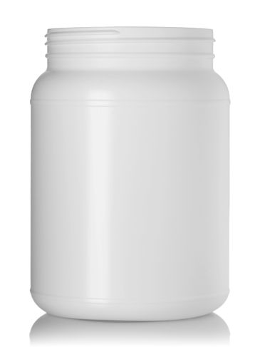 2000 cc white HDPE plastic wide-mouth container with 110-400 neck finish