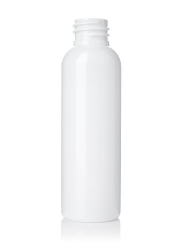 2 oz white PET plastic cosmo round bottle with 20-410 neck finish